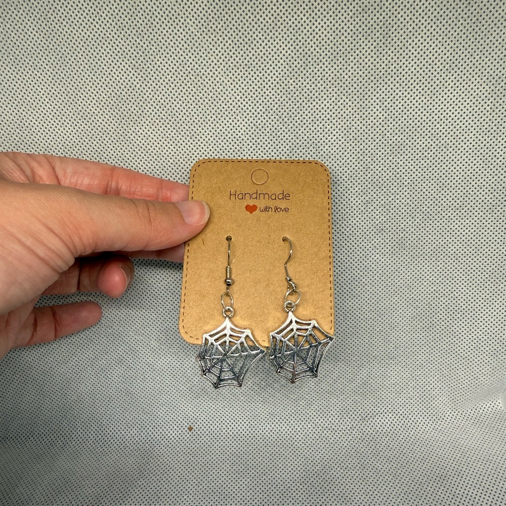Handmade Spider Web Earrings